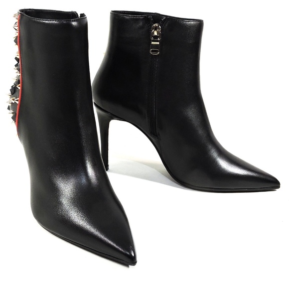 ALESSANDRO DI MARIA 🇮🇹 WOMEN BLACK LEATHER FASHION BOOTIE - Picture 2 of 8